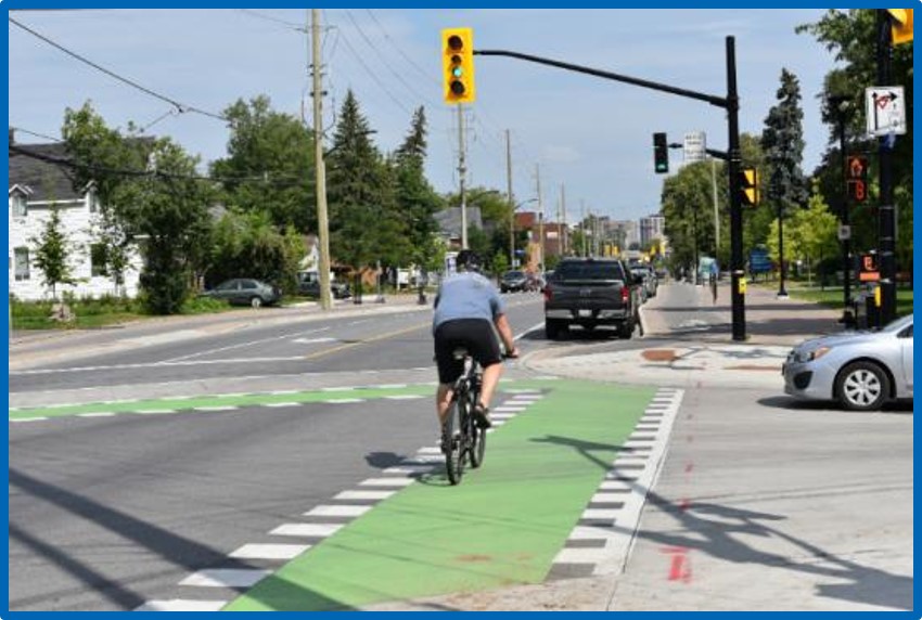 Biker in bike lane